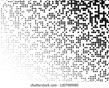 Halftone dots. White and black geometric gradient for pop art designs. Geometric vintage monochrome fade wallpaper. Pop art print. Dotted geometric retro pattern. Comic halftone background.
