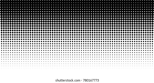 Halftone Dots. White And Black Geometric Gradient For Pop Art Designs. Geometric Vintage Monochrome Fade Wallpaper. Pop Art Print. Dotted Geometric Retro Pattern. Comic Halftone Background.