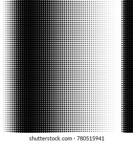 Halftone dots. White and black geometric gradient for pop art designs. Geometric vintage monochrome fade wallpaper. Pop art print. Dotted geometric retro pattern. Comic halftone background.