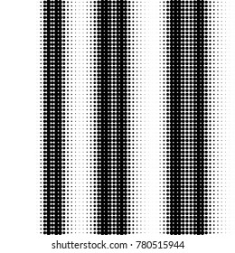 Halftone dots. White and black geometric gradient for pop art designs. Geometric vintage monochrome fade wallpaper. Pop art print. Dotted geometric retro pattern. Comic halftone background.