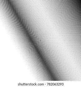 Halftone dots. White and black geometric gradient for pop art designs. Geometric vintage monochrome fade wallpaper. Pop art print. Dotted geometric retro pattern. Comic halftone background.