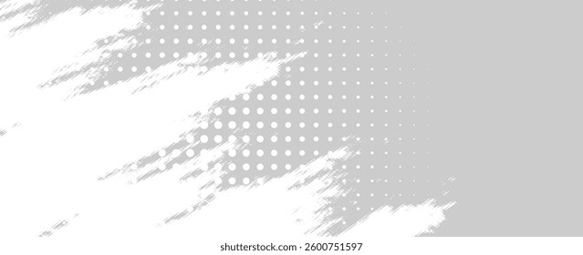 Halftone dots white and gray color pattern gradient grunge texture background. Dot pop art comic sport style vector illustration. grunge vector dots