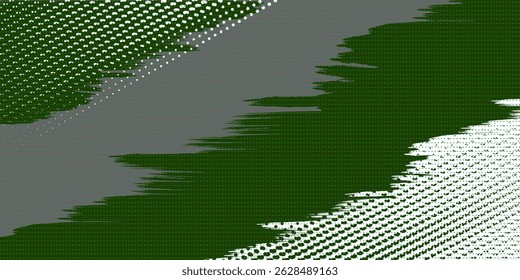 Halftone dots white and green color pattern gradient grunge texture background. Dot pop art comic sport style vector illustration. Eps10