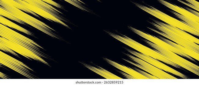 Halftone dots yellow and black color pattern gradient grunge texture background. Dot pop art comic sport style vector illustration. grunge vector.