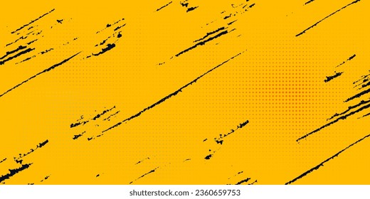 Halftone dots yellow blue color pattern gradient grunge texture background. Sport style vector illustration