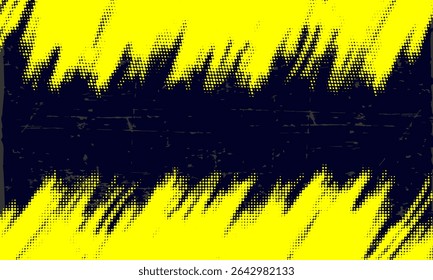 Meio-tom pontilha a textura gradiente do padrão de cor amarela com fundo azul-escuro. ilustração estilo cômico do esporte da arte pop ponto. fundo moderno
