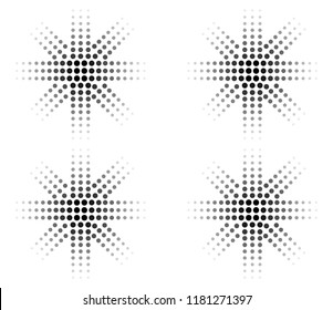Halftone dotted abstract background circularly distributed