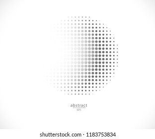 Halftone dotted abstract background circularly distributed. Halftone effect vector pattern. Circle dots isolated on the white background