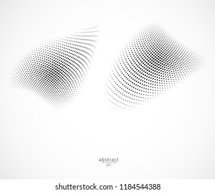 Halftone dotted abstract background circularly distributed. Halftone effect vector pattern. Circle dots isolated on the white background