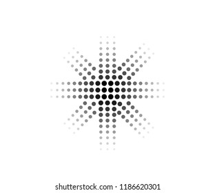 Halftone dotted abstract background circularly distributed