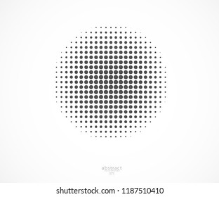 Halftone dotted abstract background circularly distributed. Halftone effect vector pattern. Circle dots isolated on the white background