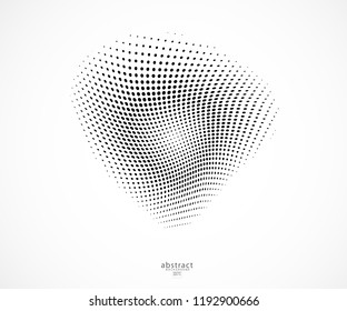Halftone dotted abstract background circularly distributed. Halftone effect vector pattern. Circle dots isolated on the white background