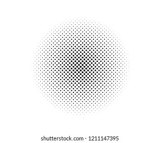 Halftone dotted abstract background circularly distributed. Halftone effect vector pattern. Circle dots isolated on the white background