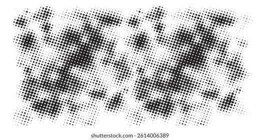Halftone dotted abstract background. Grain gradient texture background with dots. Noise Stipple pointillism pattern. Sand, grain, grunge stipple effect. Abstract texture, engraved overlay. Vector