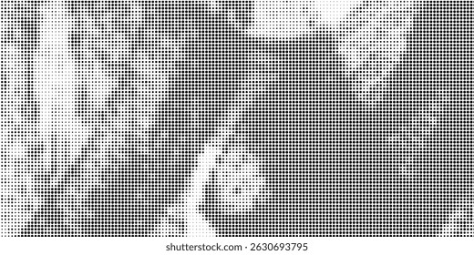 Fondo abstracto punteado de semitono. Fondo de textura de gradiente de grano con puntos. Patrón de puntillismo de Stipple de ruido. Arena, grano, efecto punteado grunge. Textura Abstractas, superposición grabada. Vector
