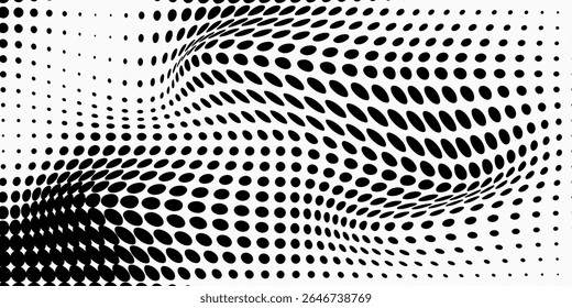 Halftone dotted abstract background. Grain gradient texture background with dots. Noise Stipple pointillism pattern. Sand, grain, grunge stipple effect. Abstract texture, engraved overlay. Vector