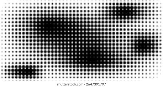 Fondo abstracto punteado de semitono. Fondo de textura de gradiente de grano con puntos. Patrón de puntillismo de Stipple de ruido. Efecto punteado grunge de grano de arena. Abstractas textura grabada superposición. Vector