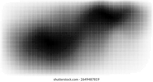 Halftone dotted abstract background. Grain gradient texture background with dots. Noise Stipple pointillism pattern. Sand grain grunge stipple effect. Abstract texture engraved overlay. Vector