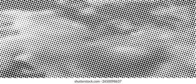 Halftone dotted abstract background. Grain gradient texture background with dots. Noise Stipple pointillism pattern. Sand, grain, grunge stipple effect. Abstract texture, engraved overlay. Vector
