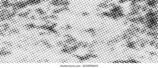 Meio-tom pontilhado plano de fundo abstrato. Fundo de textura de gradiente de grão com pontos. Padrão de pontilhismo de pontilhado de ruído. Areia, grãos, efeito pontilhado grunge. Textura abstrata, ilustração vetorial. moderno