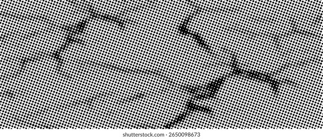 Fondo abstracto punteado de semitono. Fondo de textura de gradiente de grano con puntos. Patrón de puntillismo de Stipple de ruido. Arena, grano, efecto punteado grunge. Textura Abstractas, Ilustración vectorial