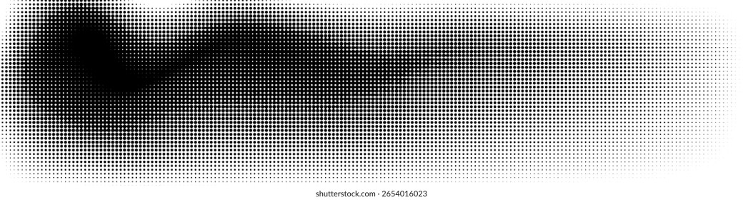 Meio-tom pontilhado plano de fundo abstrato. Fundo de textura de gradiente de grão com pontos. Padrão de pontilhismo de pontilhado de ruído. Efeito de pontilhado de grão de areia. Textura abstrata gravada sobreposição. Vetor