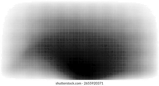 Halftone dotted abstract background. Grain gradient texture background with dots. Noise Stipple pointillism pattern. Sand grain grunge stipple effect. Abstract texture engraved overlay. Vector