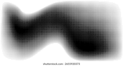 Halftone dotted abstract background. Grain gradient texture background with dots. Noise Stipple pointillism pattern. Sand grain grunge stipple effect. Abstract texture engraved overlay. Vector