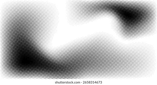 Halftone dotted abstract background. Grain gradient texture background with dots. Noise Stipple pointillism pattern. Sand grain grunge stipple effect. Abstract texture engraved overlay. Vector