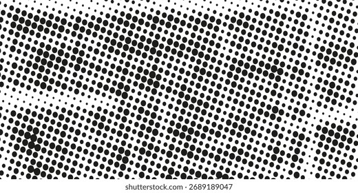 Fondo abstracto punteado de semitono. Fondo de textura de gradiente de grano con puntos. Patrón de puntillismo de Stipple de ruido. Arena, grano, efecto punteado grunge. Textura Abstractas, superposición grabada. Vector