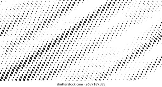 Fondo abstracto punteado de semitono. Fondo de textura de gradiente de grano con puntos. Patrón de puntillismo de Stipple de ruido. Arena, grano, efecto punteado grunge. Textura Abstractas, superposición grabada. Vector