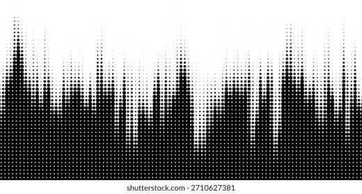 Halftone dotted abstract background. Grain gradient texture background with dots. Noise Stipple pointillism pattern. Sand, grain, grunge stipple effect. Abstract texture, vector illustration. modern