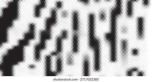 Fondo abstracto punteado de semitono. Fondo de textura de gradiente de grano con puntos. Patrón de puntillismo de Stipple de ruido. Arena, grano, efecto punteado grunge. Textura Abstractas, superposición grabada. Vector