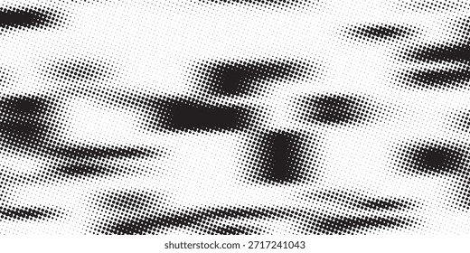 Halbton, gepunkteter abstrakter Hintergrund. Körniger Farbverlauf-Textur-Hintergrund mit Punkten. Noise Stipple pointillism Muster. Sand, Korn, Grunge-Stipple-Effekt. Abstrakte Textur, eingravierte Überlagerung. Vektorgrafik