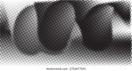 Fondo abstracto punteado de semitono. Fondo de textura de gradiente de grano con puntos. Patrón de puntillismo de Stipple de ruido. Arena, grano, efecto punteado grunge. Textura Abstractas, superposición grabada. Vector