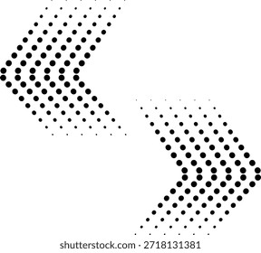 Halftone Dotted Arrow Vectors - Left and Right Directional Icons