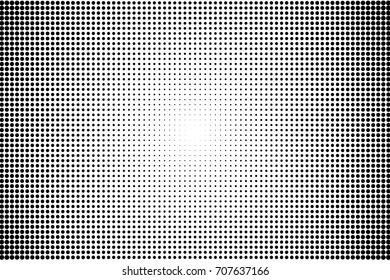 Halftone dotted background. Abstract monochrome backdrop. Pattern with small circles, dots, design element for web banners, posters, cards, wallpapers, sites. Black and white color Vector illustration