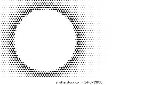 Halftone dotted background. Black dots in modern style on a white background. Vintage illustration for design concept. Modern texture. Polka dot style texture.