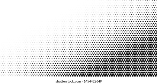 Halftone dotted background. Black dots in modern style on a white background. Vintage illustration for design concept. Modern texture. Polka dot style texture.