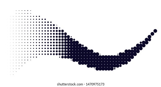 Halftone dotted background. Black dots in modern style on a white background. Vintage illustration for design concept. Modern texture. Polka dot style texture.