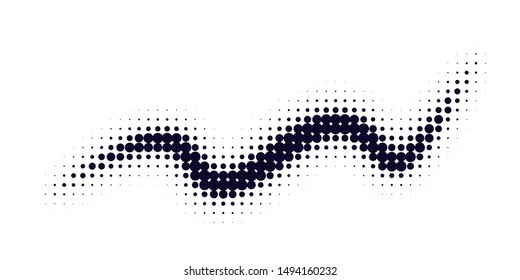 Halftone dotted background. Black dots in modern style on a white background. Vintage illustration for design concept. Modern texture. Polka dot style texture.