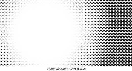 Halftone dotted background. Black dots in modern style on a white background. Vintage illustration for design concept. Modern texture. Polka dot style texture.