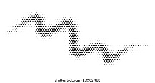 Halftone dotted background. Black dots in modern style on a white background. Vintage illustration for design concept. Modern texture. Polka dot style texture.