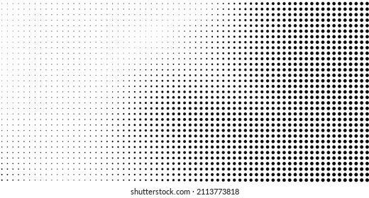Halftone dotted background. Black dots in modern style on a white background. Vintage illustration for design concept. Modern texture. Polka dot style texture.