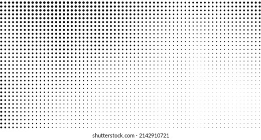 Halftone dotted background. Black dots in modern style on a white background. Vintage illustration for design concept. Modern texture. Polka dot style texture.