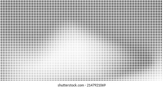 Halftone dotted background. Black dots in modern style on a white background. Vintage illustration for design concept. Modern texture. Polka dot style texture.