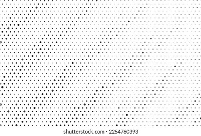 El fondo está salpicado de semitono. Los puntos negros en un estilo moderno con un fondo blanco. Ilustración de fondo de grunge vintage para el concepto de diseño. Textura moderna. Textura estilo punto polka.