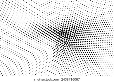 Halftone dotted background. Black dots in modern style on a white background. Vintage illustration for design concept. Modern texture. Polka dot style texture.