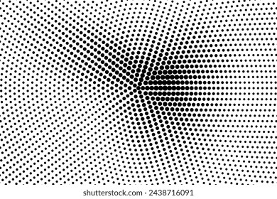 Halftone dotted background. Black dots in modern style on a white background. Vintage illustration for design concept. Modern texture. Polka dot style texture.