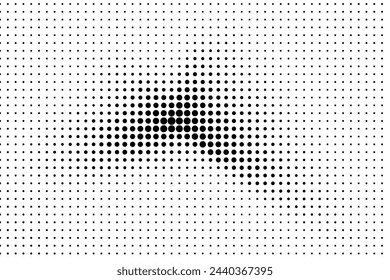 Halftone dotted background. Black dots in modern style on a white background. Vintage illustration for design concept. Modern texture. Polka dot style texture.
